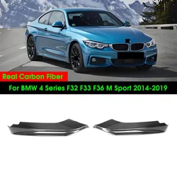 Real Dry Carbon Fiber M Performance Front Bumper Canards Trim For BMW F32 F33 F36 M Sport Only 2014-2019 Car Styling Splitter