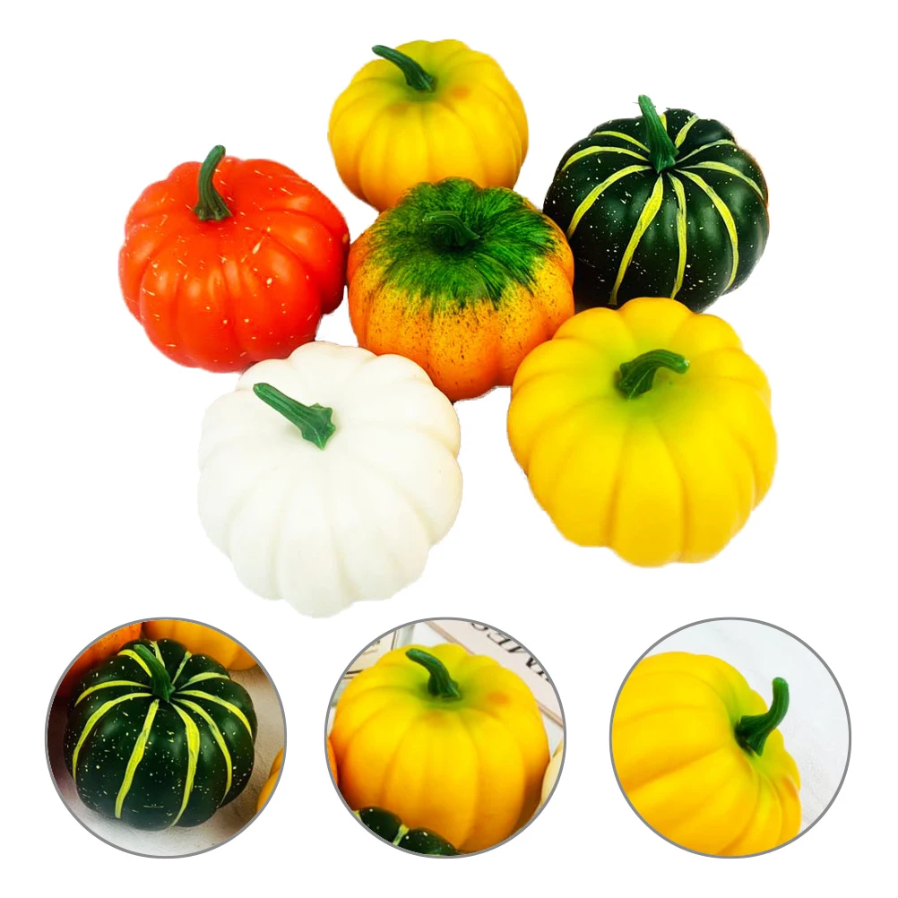 

Simulation Foam Pumpkin Set Artificial Decorations for Thanksgiving Halloween Bright Color Lifelike Party Accessories Safe