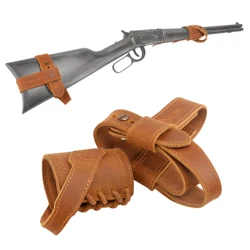WAYNE'S DOG Leather Huntng Rifle No-Drill Harnessed Buttstock Holder with Gun Sling Barrel Mount