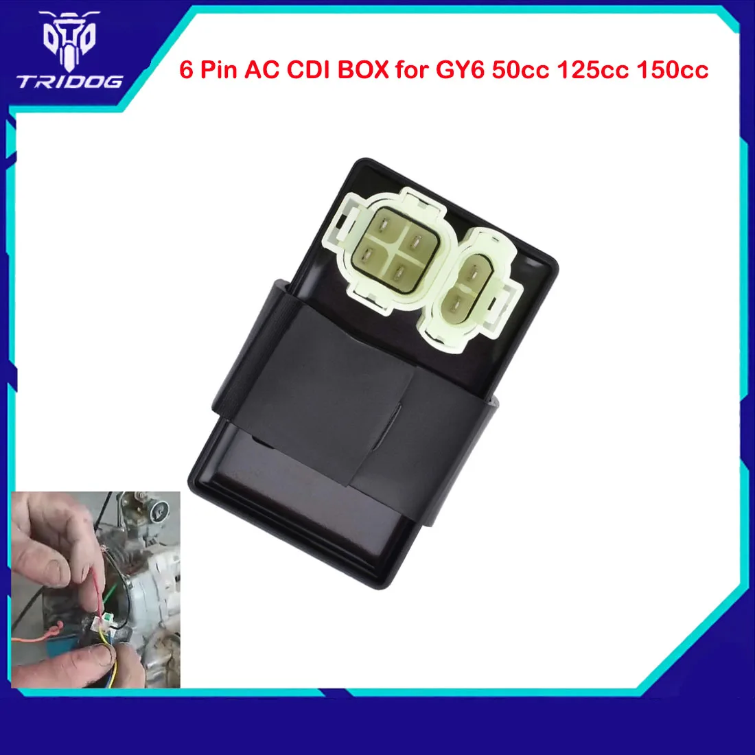 GY6 150cc Ignition 6 Pin AC CDI Box for 150cc 125cc 50cc WY125 XF125 ATV Quad Go Kart Moped Scooter Taotao Roketa Sunl ATV Quad