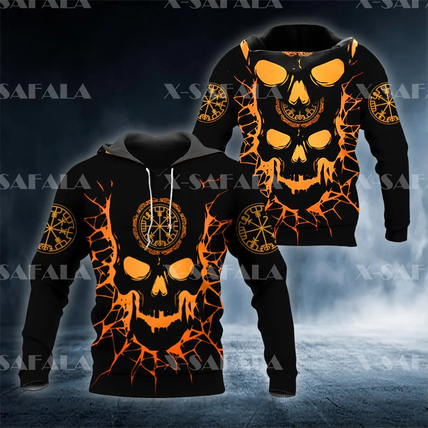 

Black Viking Compass Flame Skull 3D Print Hoodie Man Women Harajuku Pullover Sweatshirt Casual Tracksuit Unisex Zipper Jacket