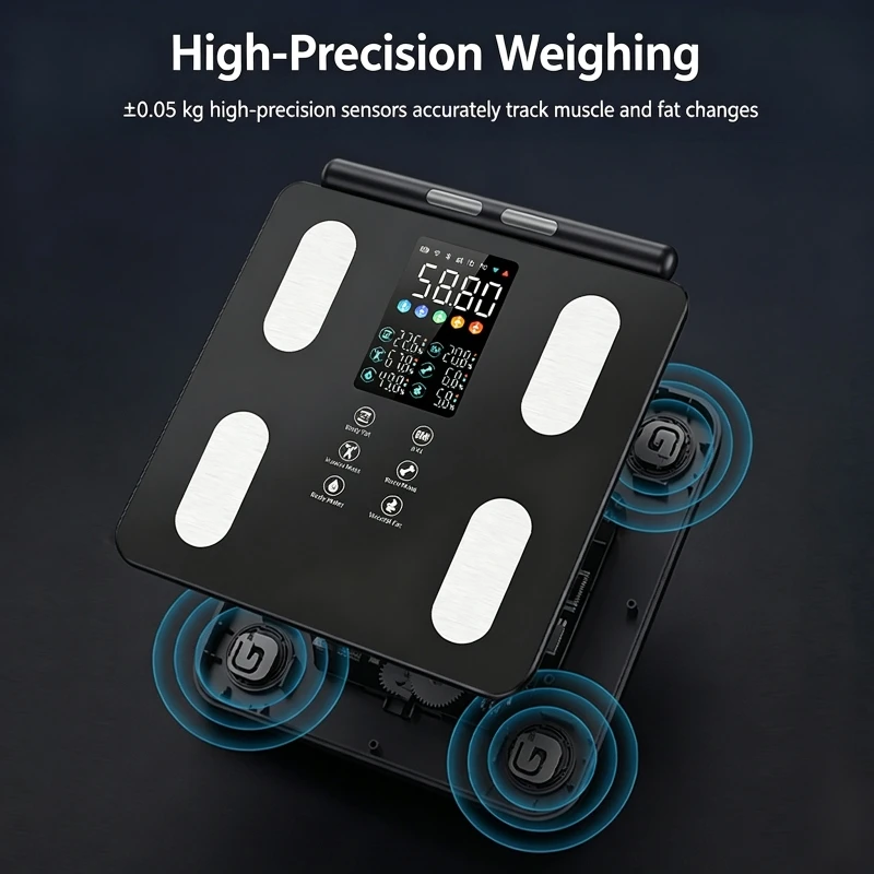 Smart Digital Body Composition Scale Bioimpedance Body Fat Weight Scale Health Tracker Smart Body Balance Scale