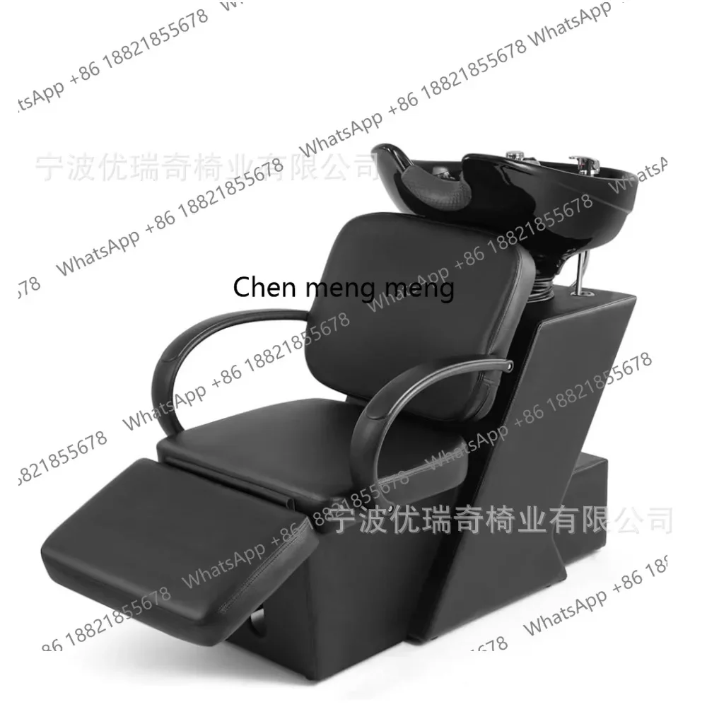 A139 Shampoo bed Hair chair Barber shop Seated shampoo bed Ceramic basin Shampoo chair Adjustable