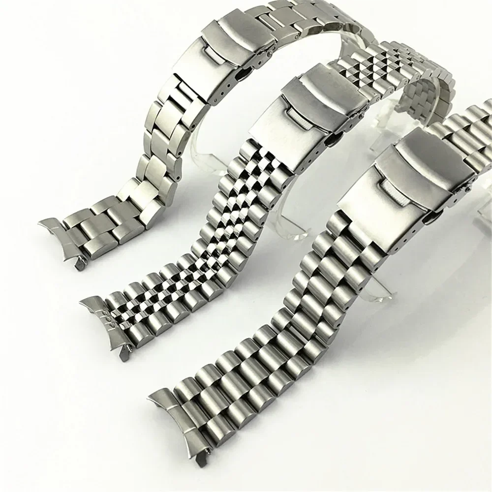 Solid Stainless Steel Metal Watch Band for Seiko SKX007 SKX009 Men Women Curved End Diving Sport Strap 20mm 22mm Bracelet Band