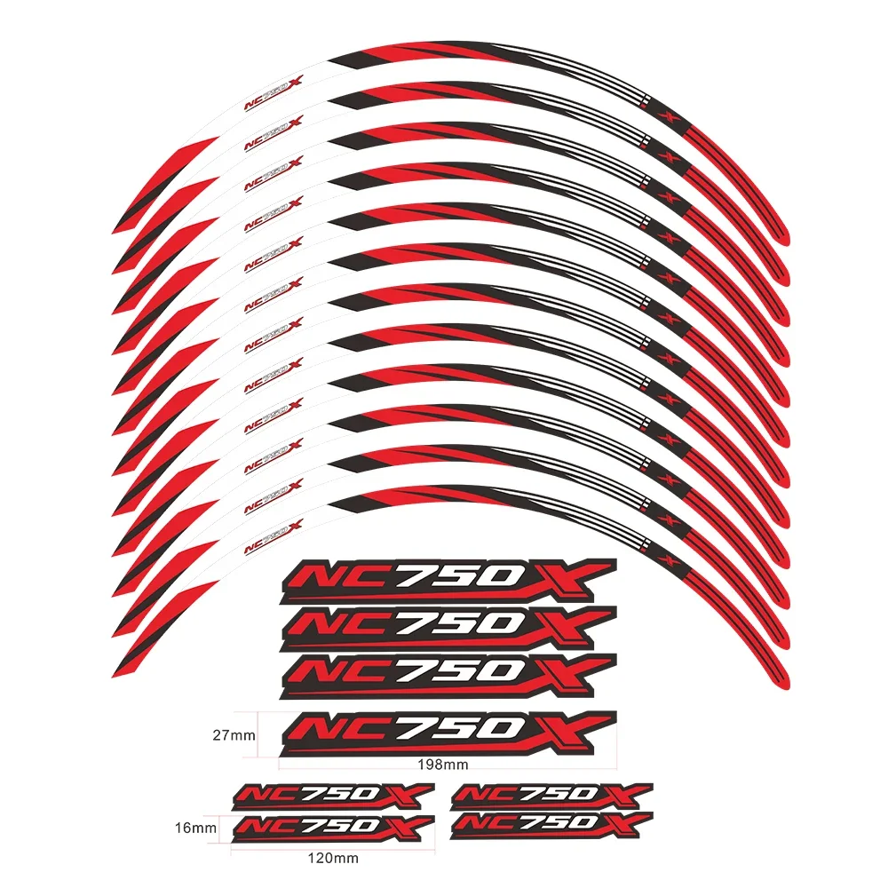 Motorcycle Wheel Sticker Waterproof Hub Decal Rim Stripe Tape 17 Inches for Honda NC750X NC750 NC 750 X 750X 2014-2023 2020 2022