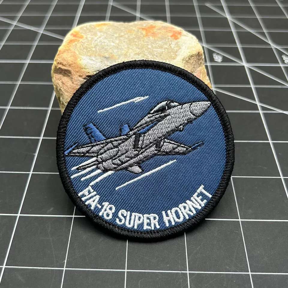 F/A-18スーパーホーネット刺繍パッチ、航空愛好家向けパッチ、フック