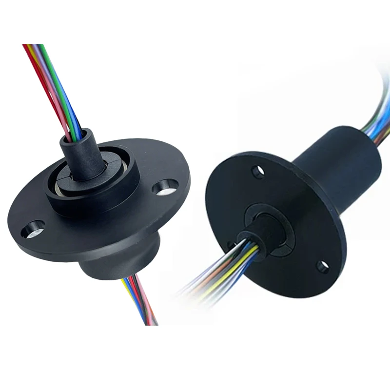 1PCS 2A/5A Low-Power Conductive Slip Ring Rotary Collector Ring w Flange 3/4/6/8/12/18/24CH Slipring for for Drone/Fishing Reel