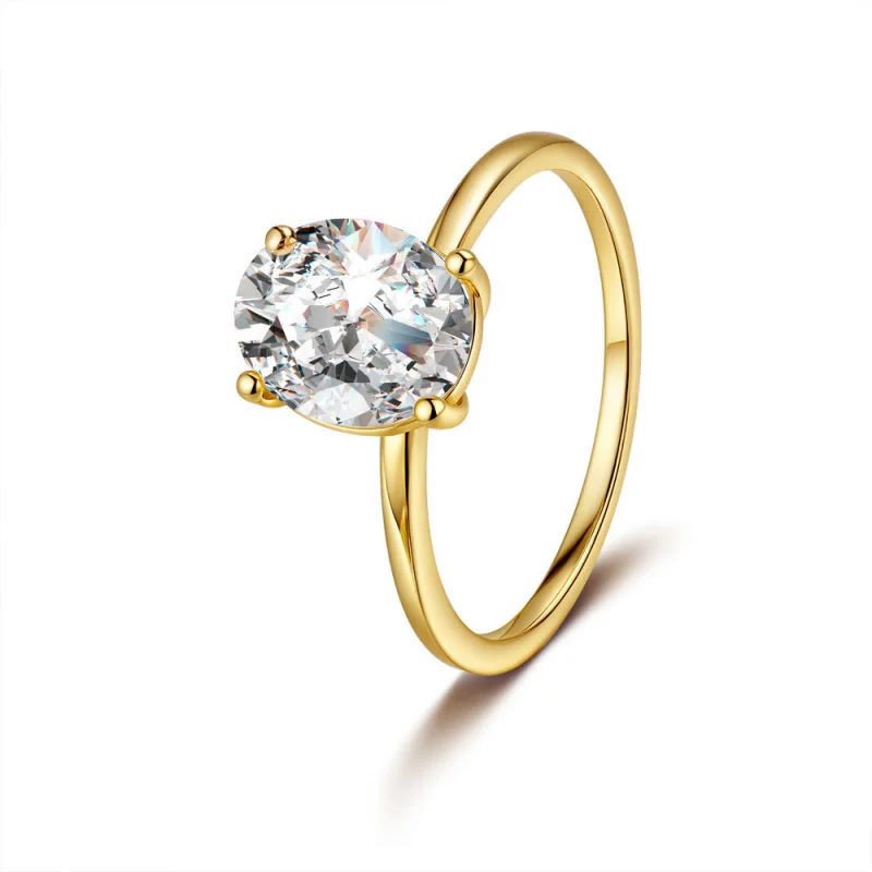 

Oval Ring MoissaniteS925Silver plating18KGold4Custom Wholesale Claw Wedding Rings