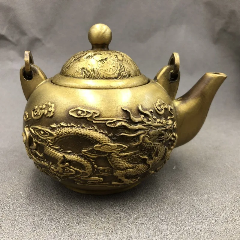 Brass crafts with free shipping: copper , dragon and phoenix , wine , water , handle pot, home craft ornaments, bron