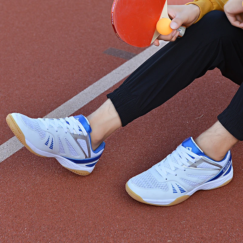 Męskie buty do tenisa stołowego do badmintona lekkie oddychające damskie światło sportowe na świeżym powietrzu, w stylu antypoślizgowym,