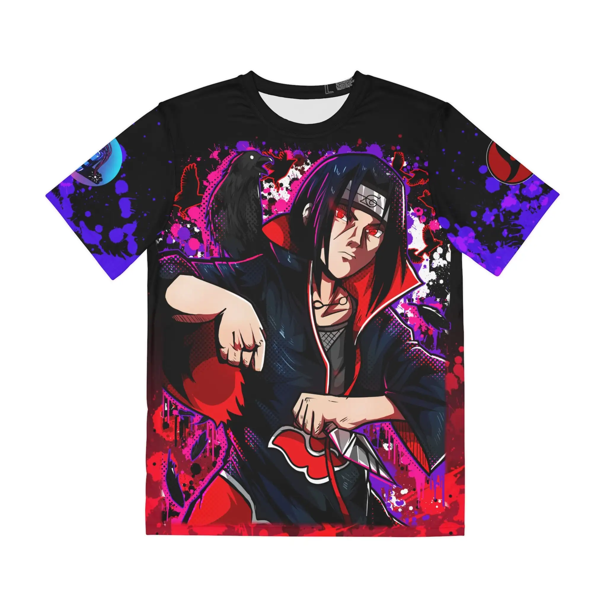 Trendy Collectible Unisex Crew Neck NARUTO Itachi Tee Soft Printed Top Ideal For Night Out And Casual Street Style Looks