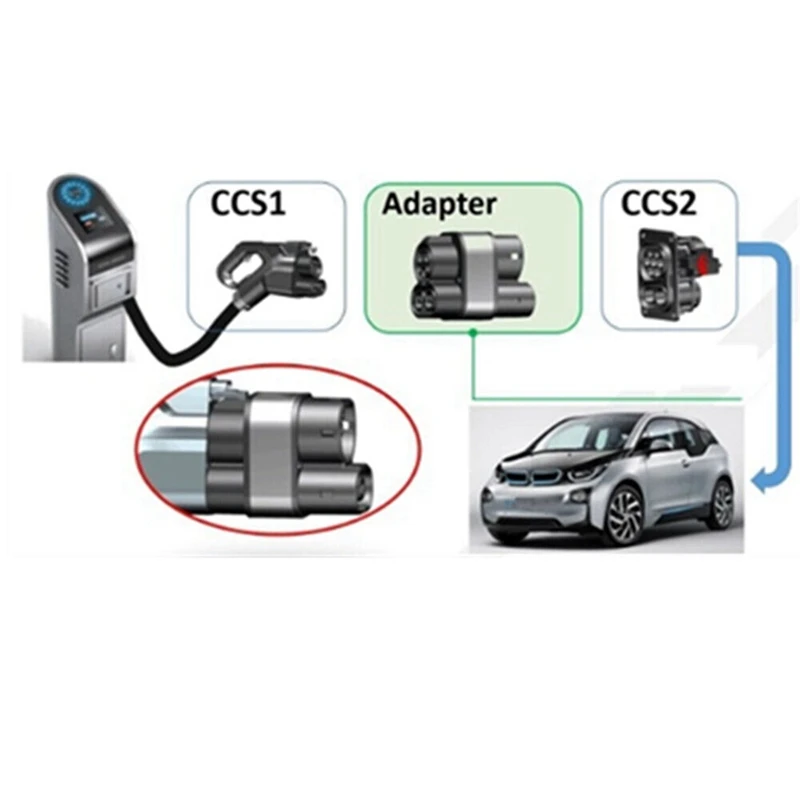 Black CCS1 To CCS2 EV 1000V 250A CCS1 To CCS2 Plug Charging Connector Adaptor EV Charger Connect Adapter