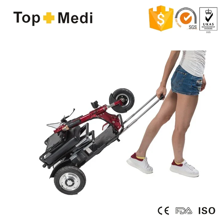 Medical equipment lithium battery folding fast mobility scooter for elderly 3 wheel