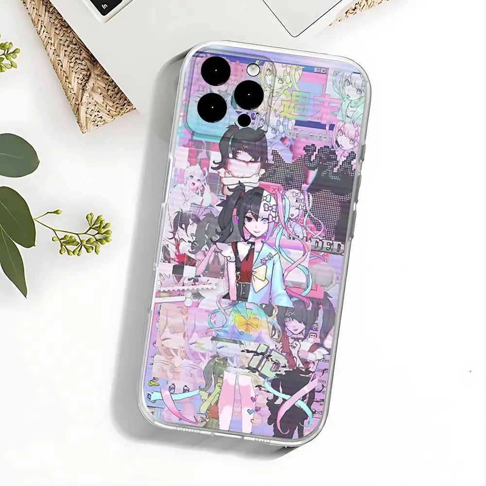 حافظة Needy Streamer O-Overload Ame chan لهاتف iPhone 17,16,15,14,13,12,11 Pro,Max,Plus,X,XS,XR,SE4,E غطاء ناعم شفاف صغير