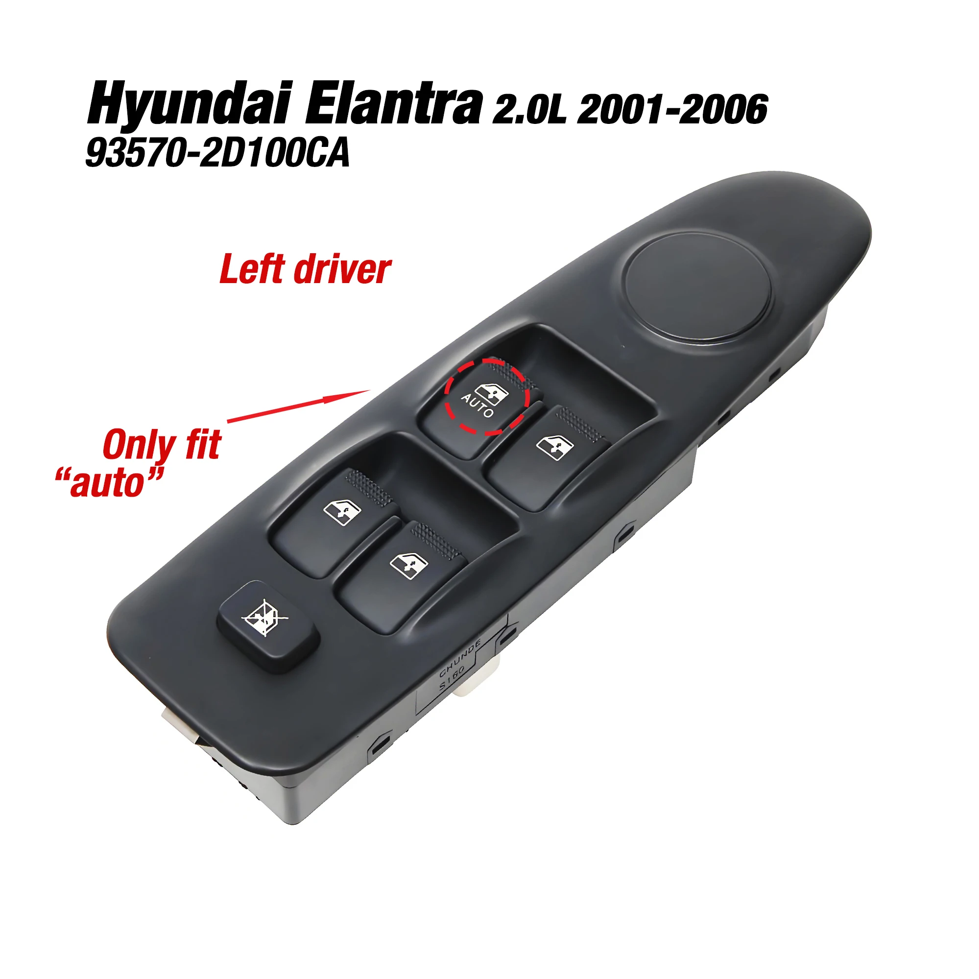 

93570-2D100CA 935702D100CA For Hyundai Elantra 2.0L 2001-2006,Front Left Master Power Window Glass Control Lifter Switch Panel