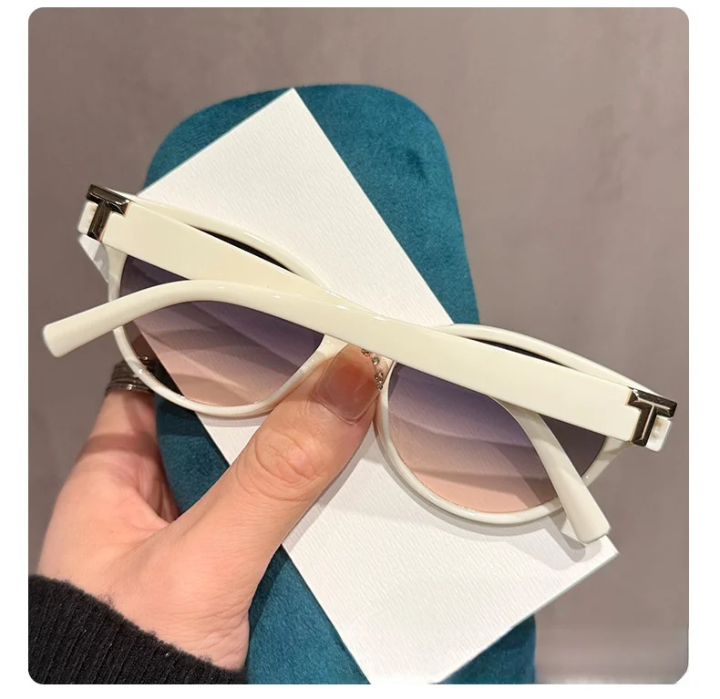 Neue Sonnenbrille im Cat-Eye-Stil mit T-förmigen Bügeln und kleinem Duft für Damen DS-8820 – Detail 17