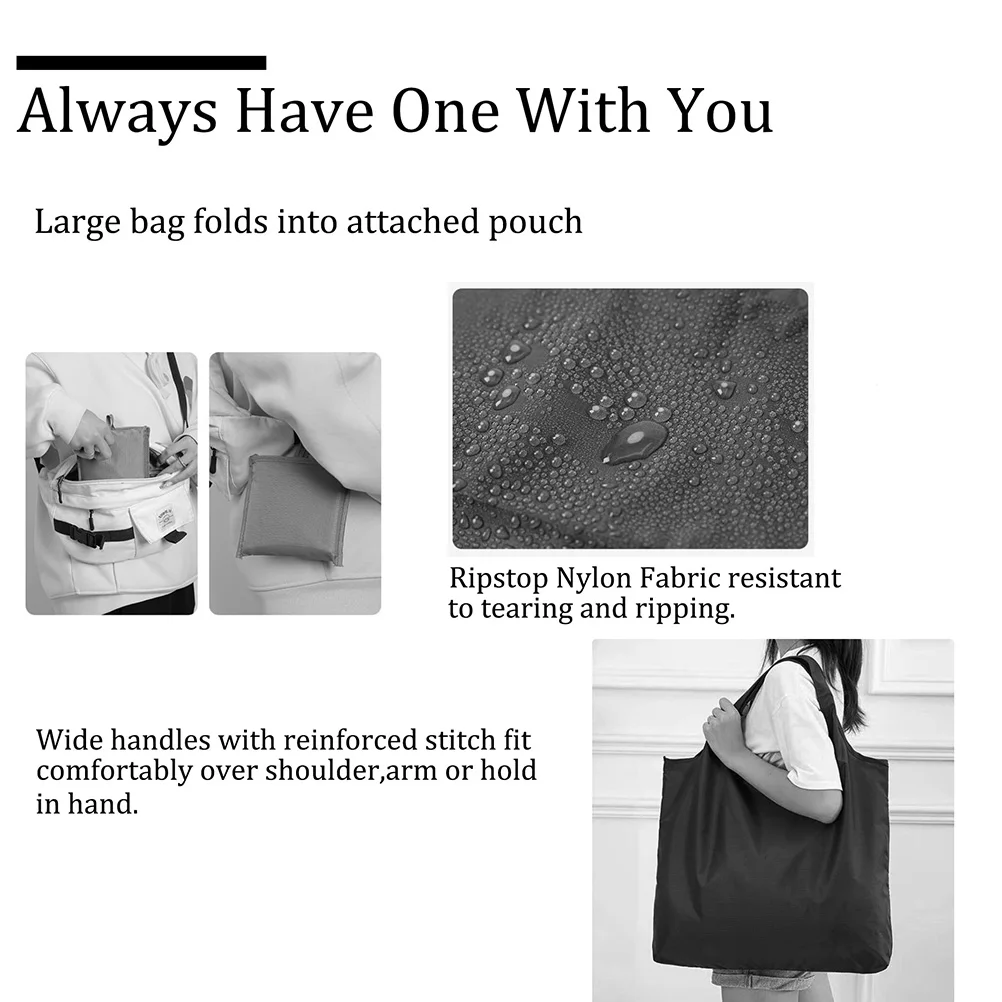 

Foldable Shopping Bag Large Capacity Washable Grocery Portable Pouch Simple Storage Women Tote Reusable Bag Lightweight