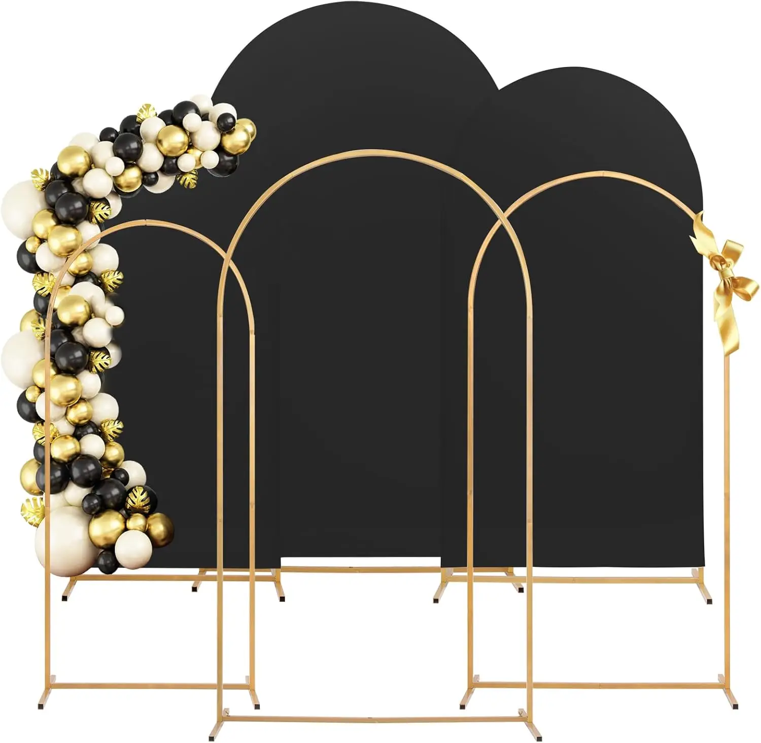 

Set of 3 Metal Arch Backdrop Stand with Cover Set, (7.2FT, 6.6FT, 6FT Wedding Arch and Cover Set), Backdrop Arch for Party, Baby