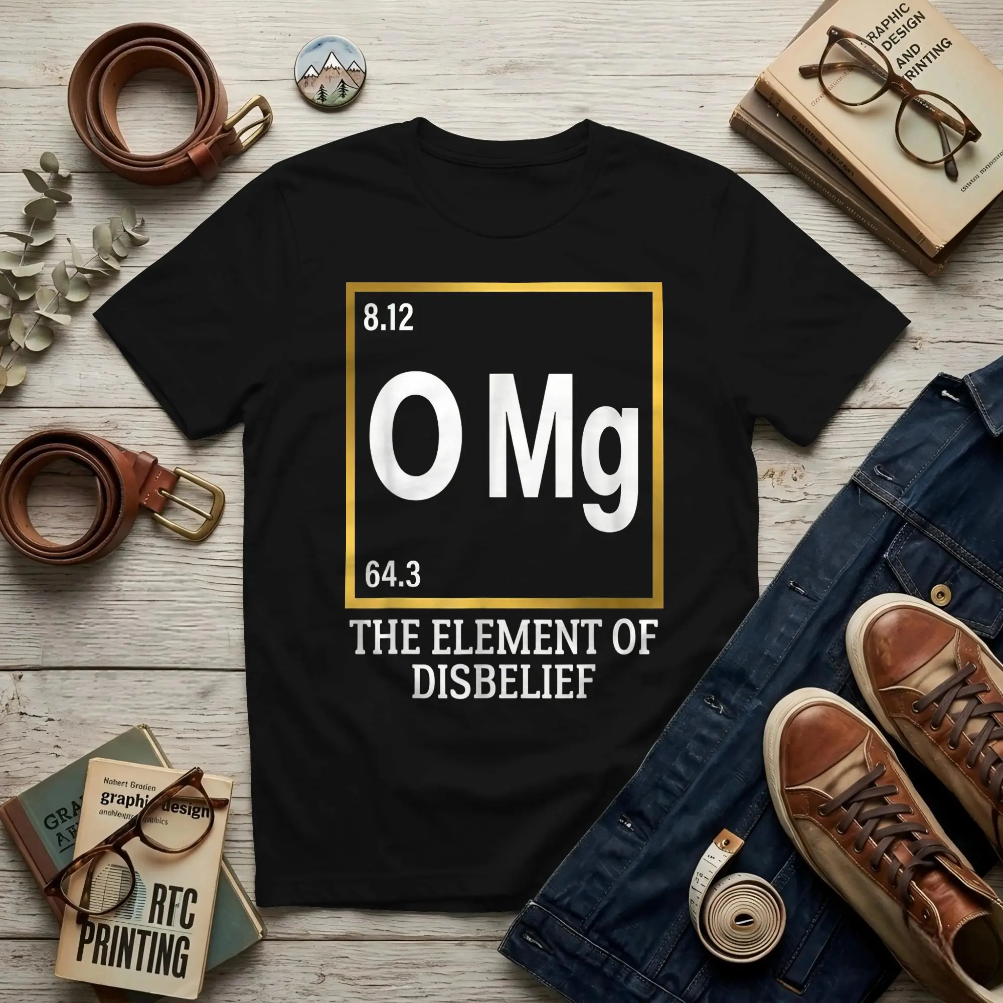 Chemistry Science Men T Shirt Periodic Table Novelty Tees Short Sleeve Crew Neck Cotton Party Clothes T-Shirt