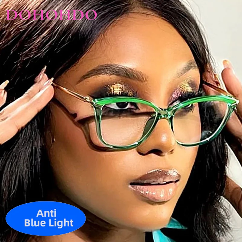 

TR90 Cat Eye Anti Blue Light Glasses Women Men Trendy Luxury Brand Designer Computer Protection Optical Eyeglasses For Gaming