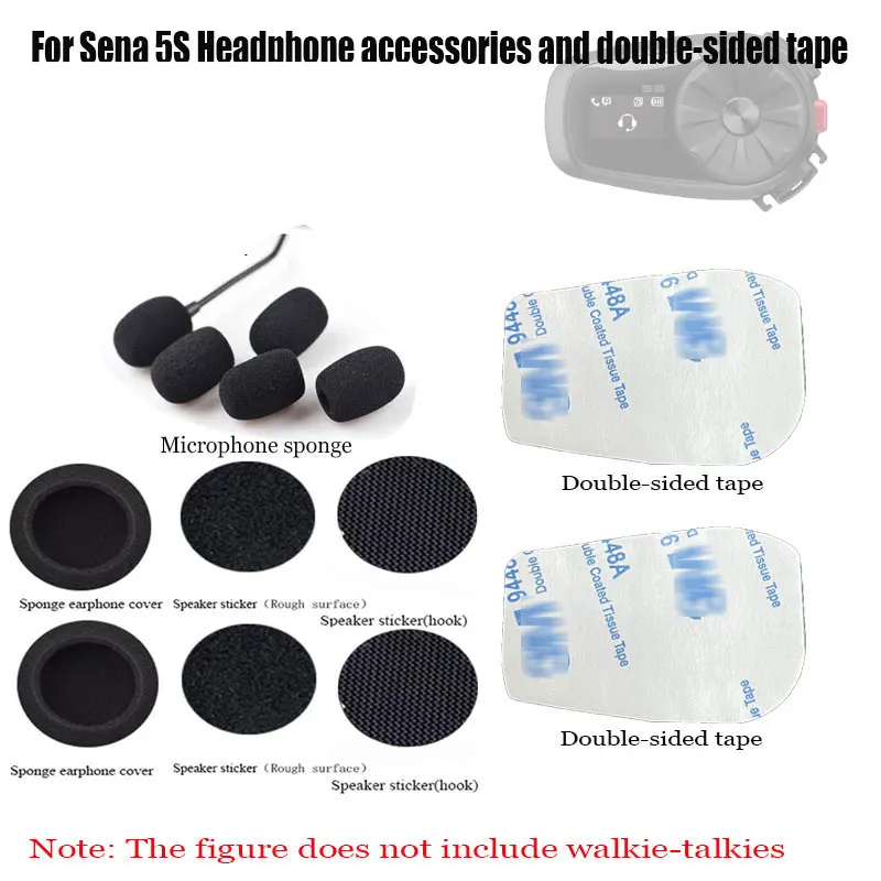FOR SENA 5S Bluetooth headset accessory storage bag Sponge and double-sided adhesive tape