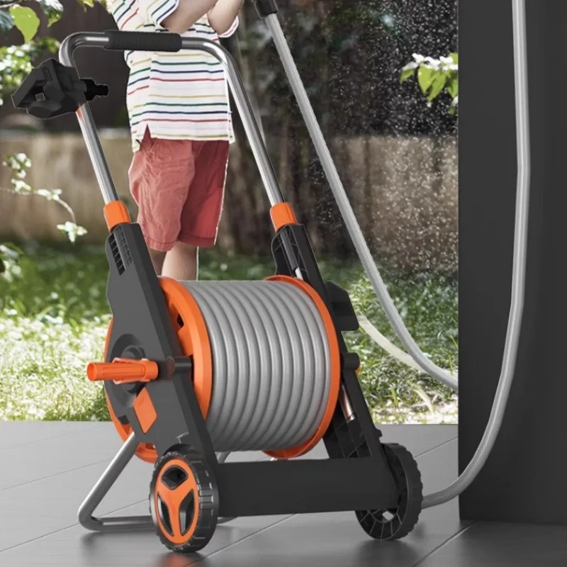 Water pipe storage cart wholesale cross-border folding hose car wash faucet garden watering high pressure hand push water pipe c