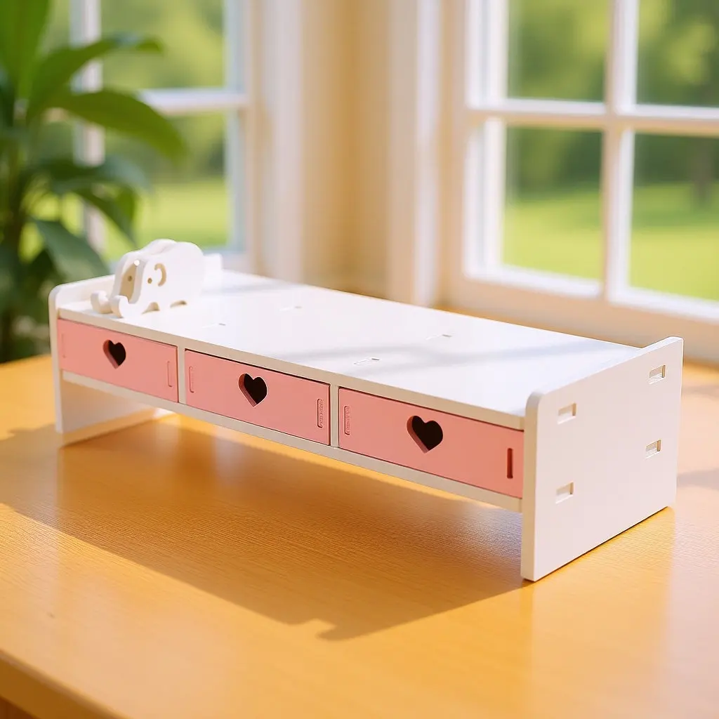 1Pcs Computer Screen Riser Stand with Storage Drawer Monitor Elevator for Desk Organization Heavy Duty Stable Structure