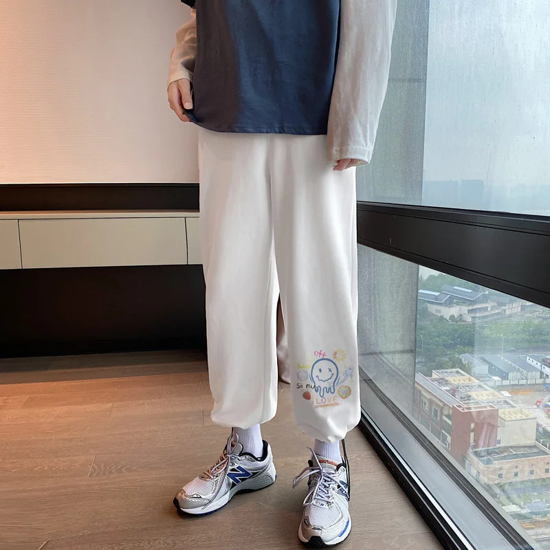 

Men's Sweatpants Fshion Straight Autumn Comfortable Man Pants Black Anime Print 5XL Casual Wear Sports Trouser Joggers Trendy