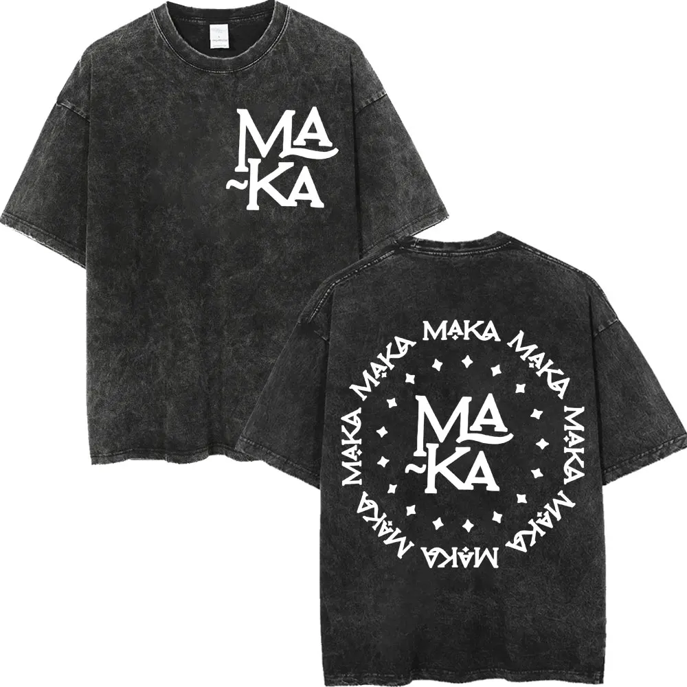 Rapper Maka El Tiempo Vuela Tour 2025 T Shirt Men Women Fashion Hip Hop Vintage Washed T-shirt Casual Oversized Cotton T-shirts