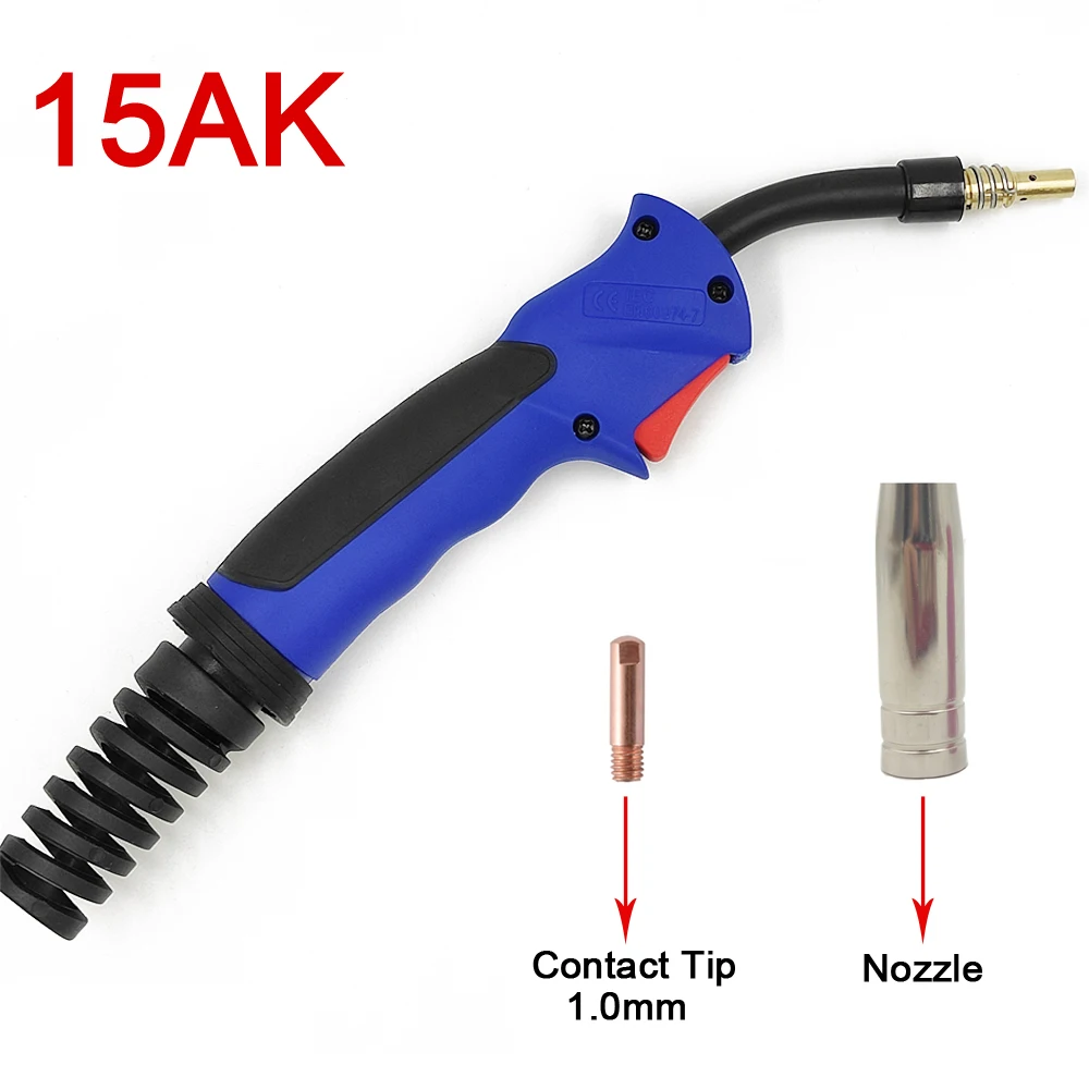 Professional 15AK 24KD 36KD MIG MAG MB Welding Torch Air Cooled Contact Tip Swan Neck Holder Gas Nozzle European Type