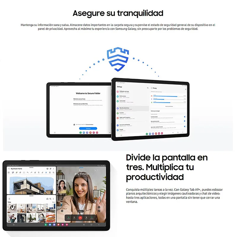 تابلت سامسونج جالاكسي تاب A9+ 5G مقاس 11 بوصة عالي الدقة وكاميرا بدقة 8 ميجابكسل وبطارية 7040 مللي أمبير في الساعة وحدة المعالجة المركزية Qcta-Core حتى 2.2 جيجا هرتز مع دعم مهمة متعددة