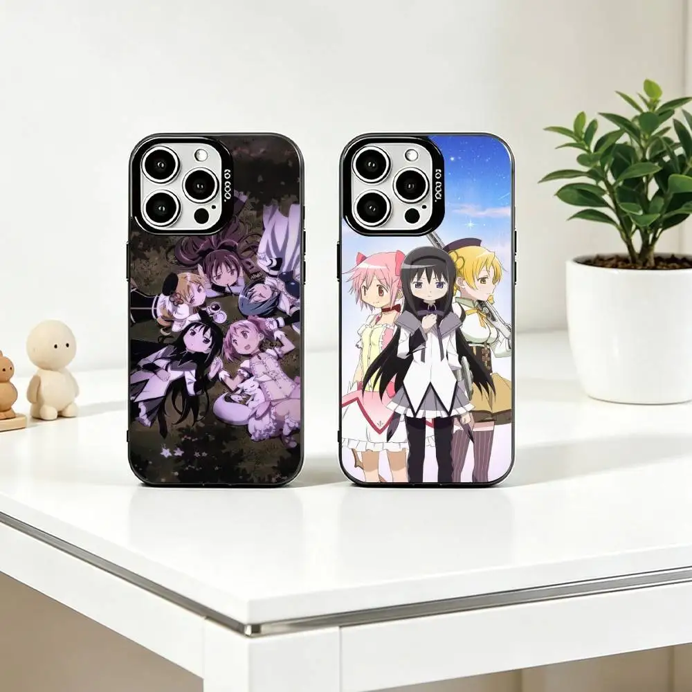 

Puella Magi Madoka Magica Phone Case For iPhone 17,16,15,14,13,12,11 Plus,Pro Max,XS,Colored Silver Plated Inside Cover