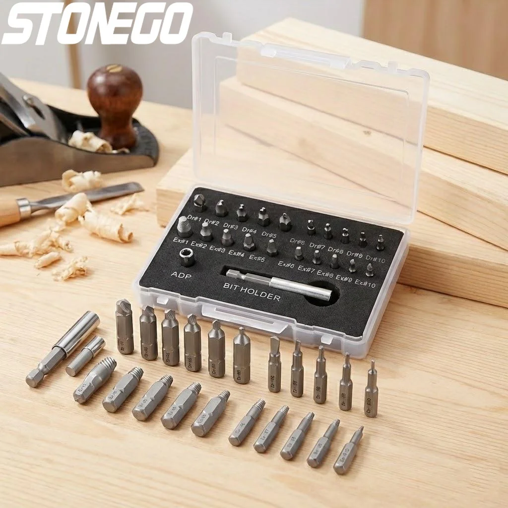 

High Speed Steel Damaged Screw Extractor Set Broken Bolt Removal Tool Kit Stubborn Screws Repair Drill Bits