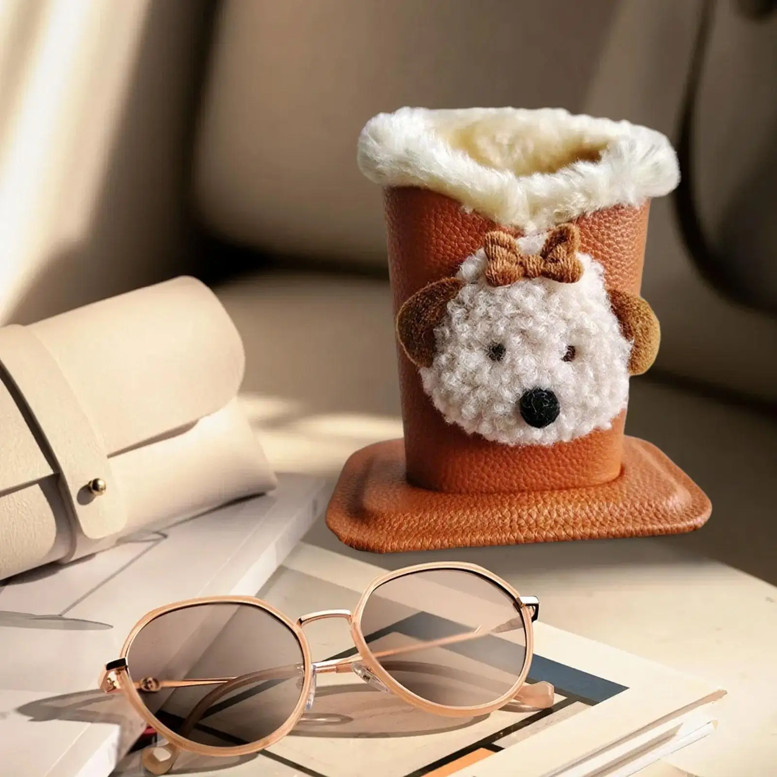حامل نظارات مبطن بالقطيفة منظم للحمام والمطبخ وحامل نظارات كرتوني هدية متعددة الوظائف وخفيف الوزن #1