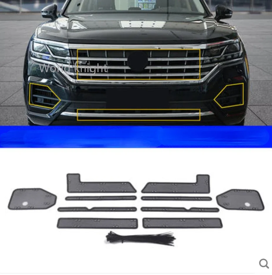 

For Volkswagen VW Touareg CR 2019 2020 2021 Car Accessories Front Grille Insert Net Anti-insect Dust Proof Inner Cover Mesh