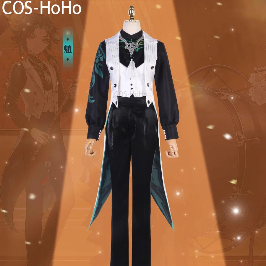 COS-HoHo Genshin Impact Xiao Symphony Concert Game Suit Handsome Uniform Cosplay Costume Halloween Party Role Play Outfit