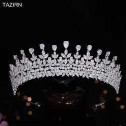 TAZIRN New 5A Cubic Zirconia Princess Wedding Bridal Tiaras Birthday Party Diadema Crowns Halloween Cosplay CZ Hair Accessories