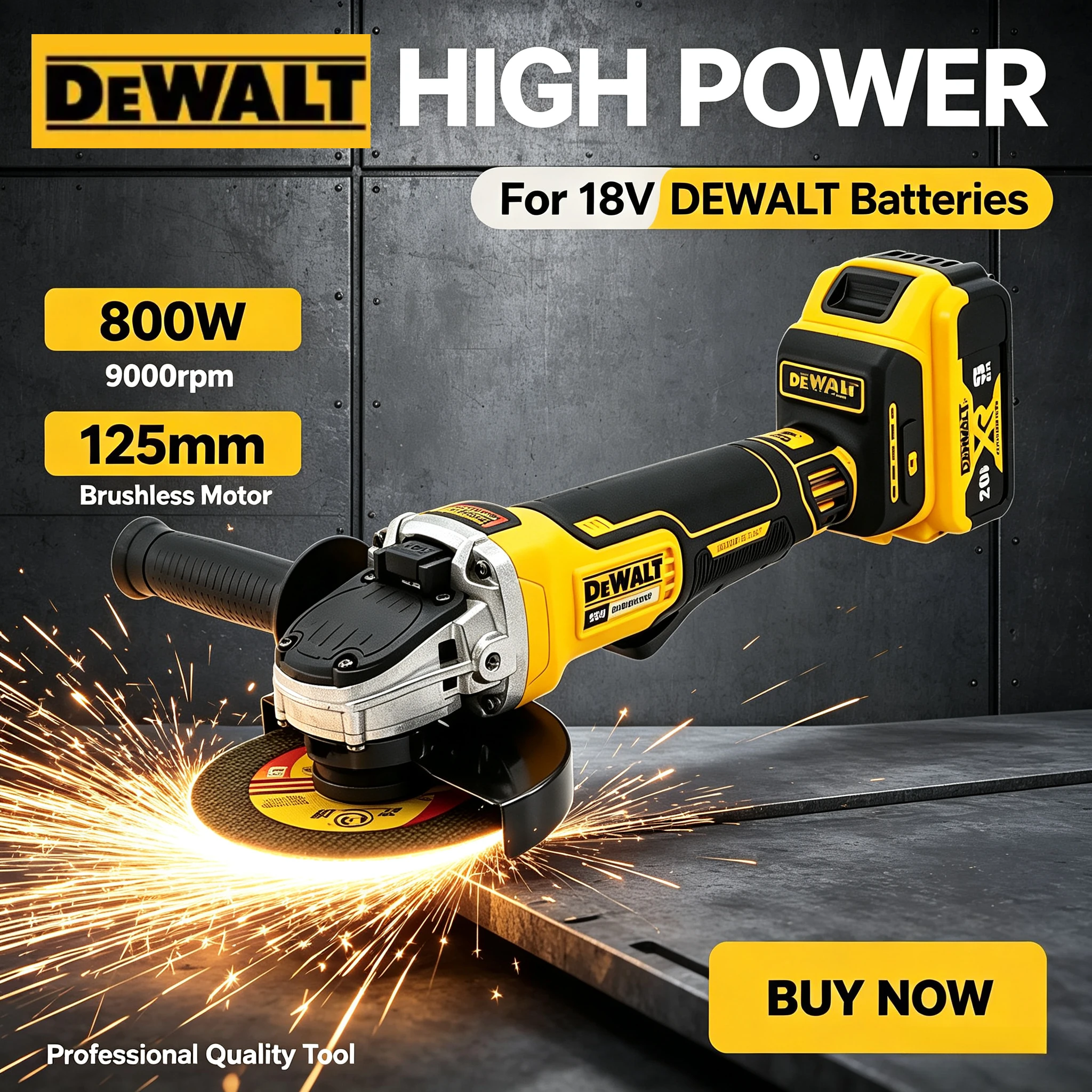 Woodworking Ai - Dewalt 125MM Cordless Brushless Angle Grinder