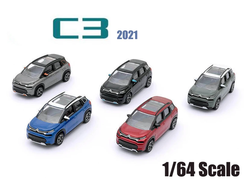 

New 1/64 Scale C3 Aircross 2021 By NorRev 3 inches Diecast Alloy toy Cars model For Collection Gift