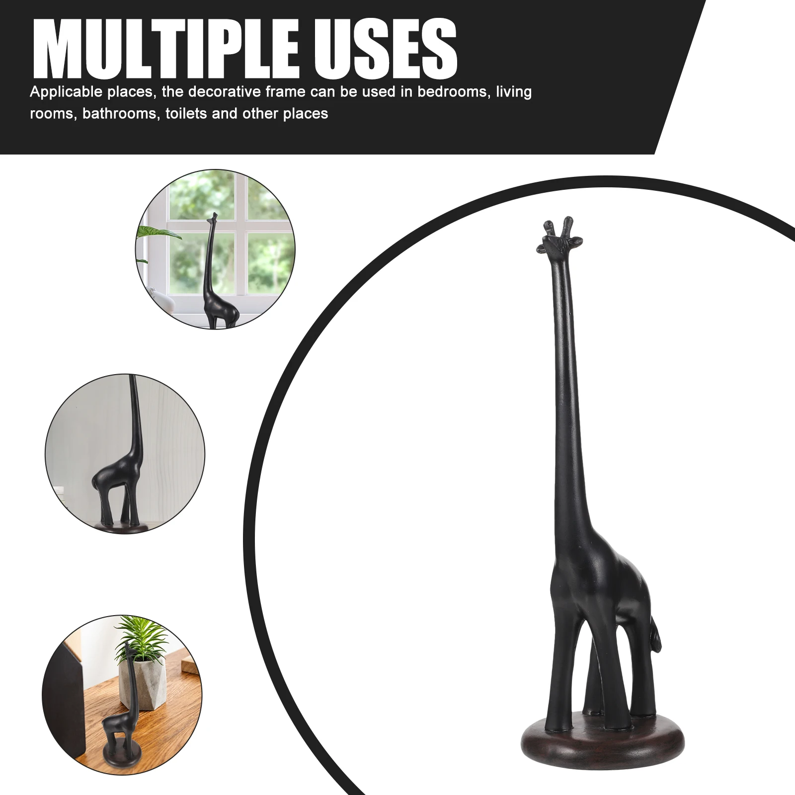 

Stylish Giraffe Paper Towel Holder Farmhouse Standing Toilet Roll Dispenser Kitchen Desk Organizer Resin for Bathroom