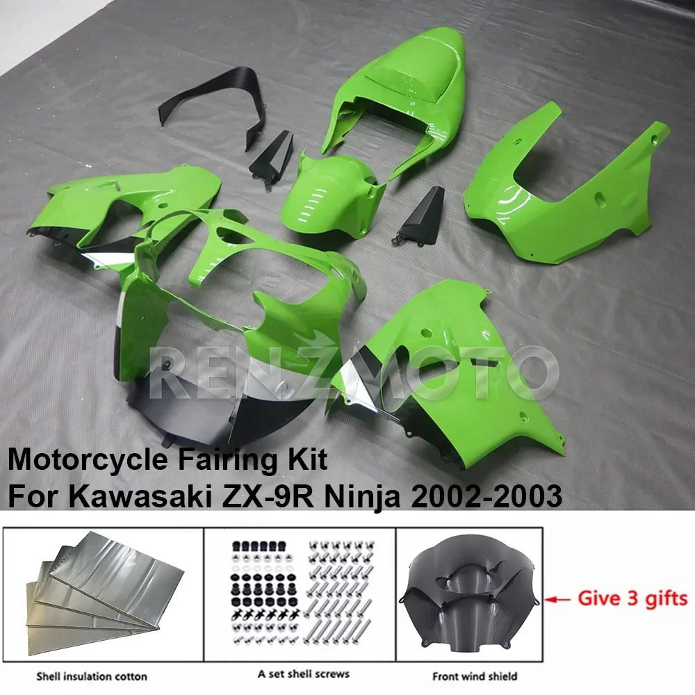 Acessorios Para Moto Fairing ABS Plastic Body Kit Set For Kawasaki Ninja ZX-9R 2002-2003 Full Decoration Guard Plate K0918-101a