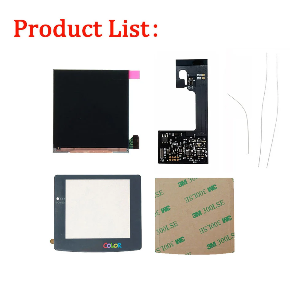 2.6inch Pre-Laminated IPS V3 LCD Screen Kits for Gameboy Color GBC Highlight IPS LCD Kits with OSD Menu Replacement for GBC