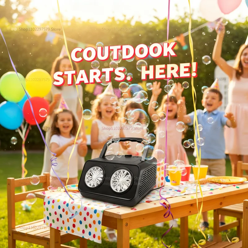 Upgrade Automatic Bubble Machine with 2 Fans 50000+ Bubbles Per Minute Portable Bubble Maker Kids Outdoor Indoor Party Toy Gifts