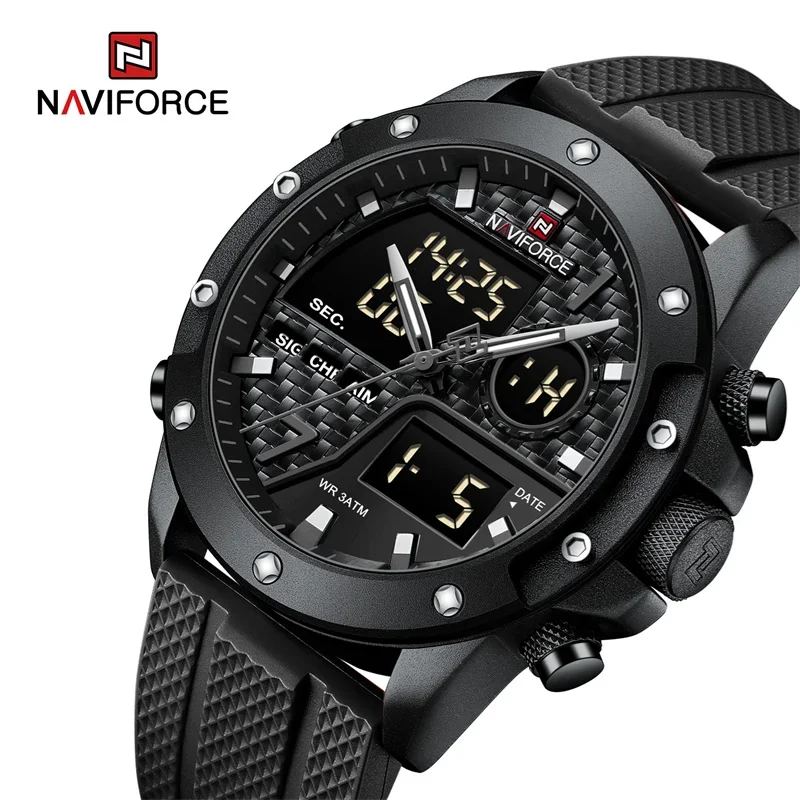 NAVIFORCE NF9221  Luxury Brand Men\'s Sports Watches LED Digital Clock Male Military Chronograph Quartz Wristwatch