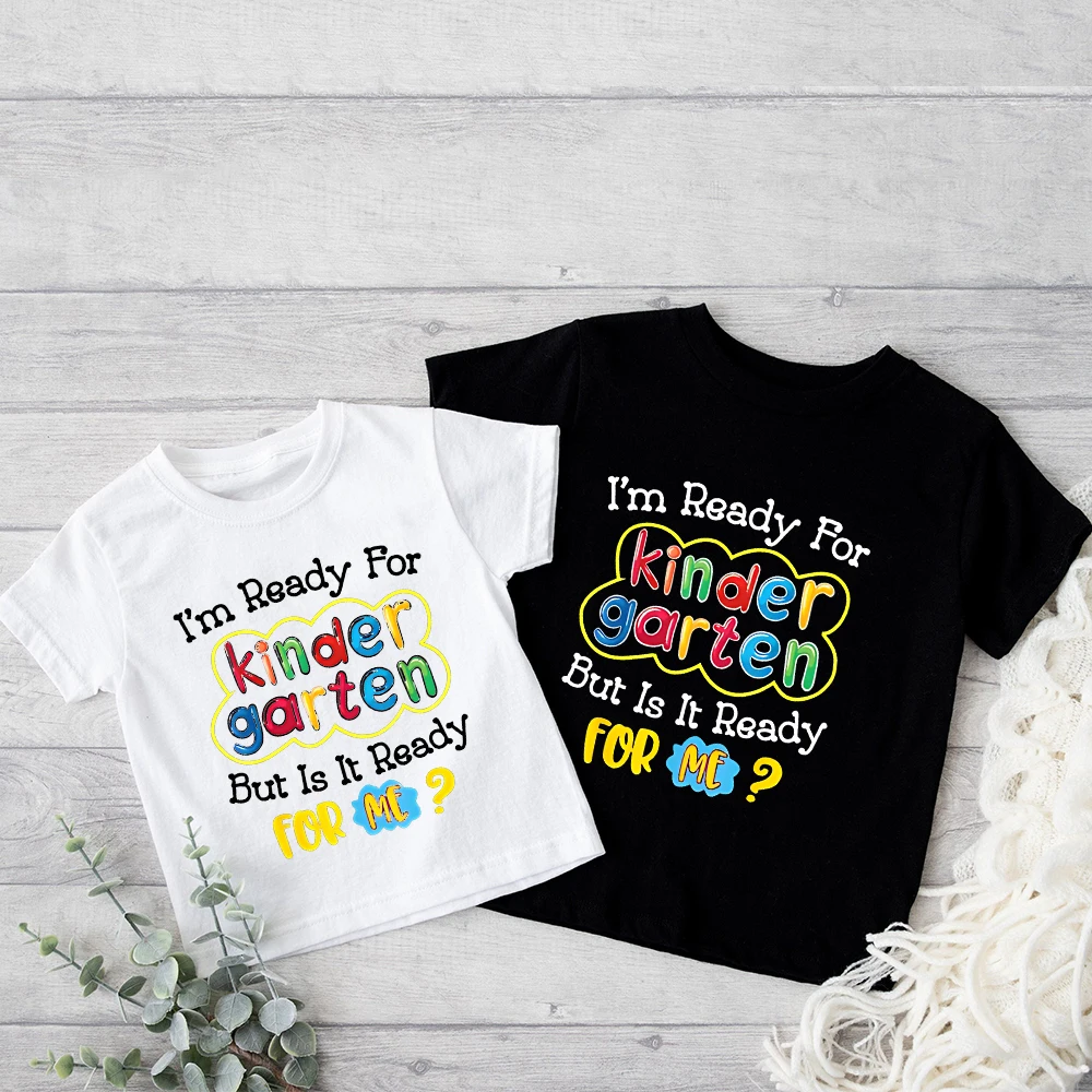 Kids First Day of Kindergarten Funny Back To School T-Shirt for Girl Boy Kindergarten PRE-K First Day of School Top Clothes