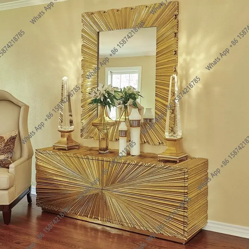 

European-style Entrance Cabinet, Home Partition Cabinet, Living Room Old Locker, Light Luxury Dresser Storage Shoes, Solid Wood