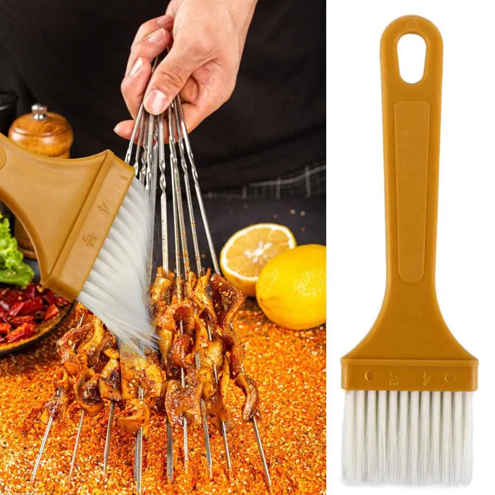 Plastic BBQ Oil Brush Yellow Reusable Pastry Brush Food Grade High Temperature Resistant Barbecue Basting Brush Pancake