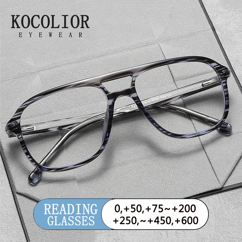 

Retro Fashion Double Beam Pilot Frame Plug-in TR Glasses Men Optical Prescription Customized Anti Blue Light Reading Eyeglasses
