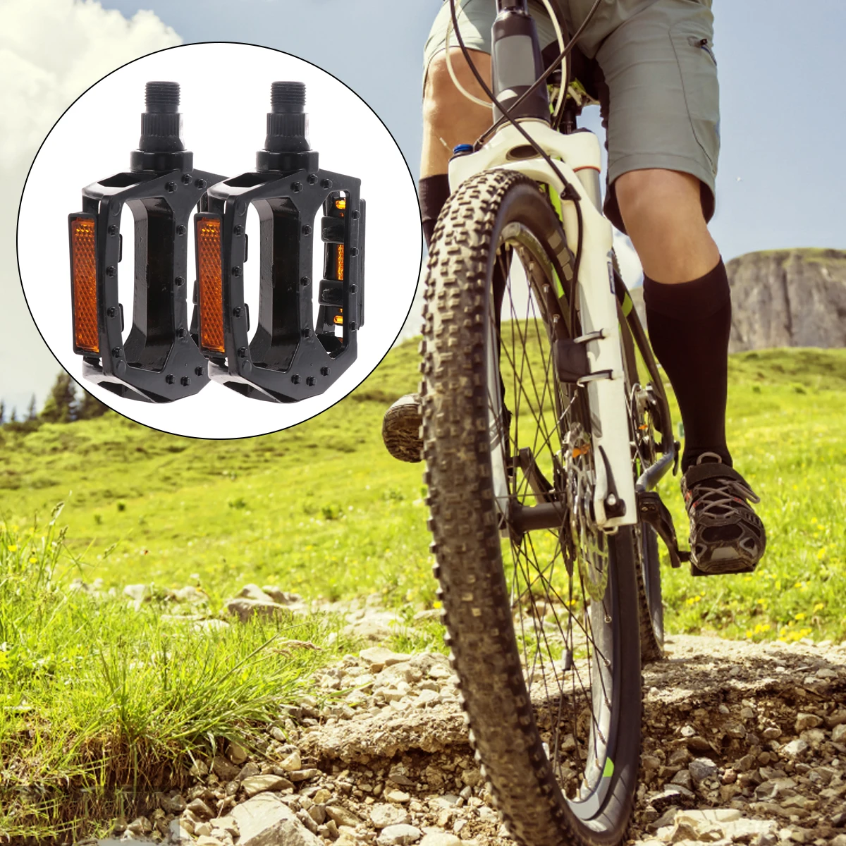 

1Pair Bike Pedals Heavy Duty Aluminium Alloy Replacement for Folding Commuter Cruisers Efficient Stable Ride Comfort Red