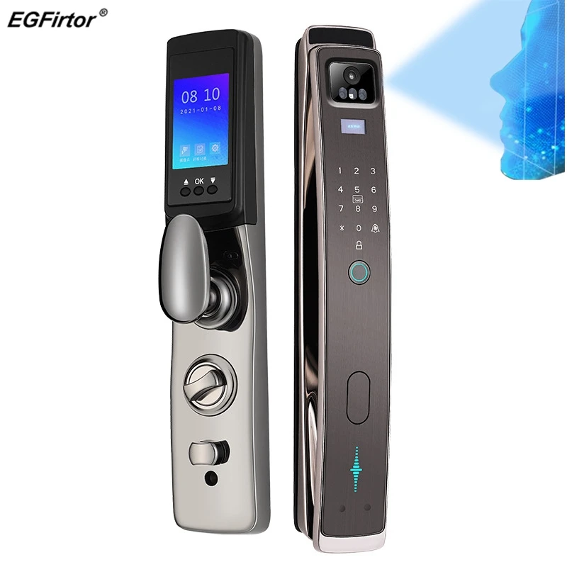 

Auto Fingerprint Face Recogintion Wifi Home Smart Door Lock With Password Mechanical Key Unlock For Home Apartment